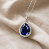 Opulent Sapphire White Gold Necklace