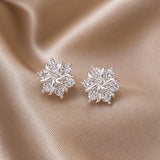 White Gold Snowflake Earrings
