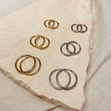 Set of 3 Pairs Everyday Hoops Gold or Silver