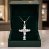 Opal Divine Cross Necklace