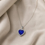 Sapphire Heart Pendant Necklace