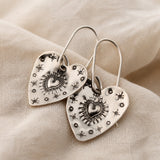 Sacred Heart Stamped Earrings