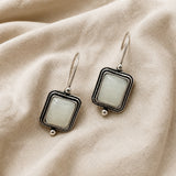 Chic Square Moonstone Earrings