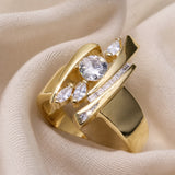 Vintage Zirconia Golden Ring