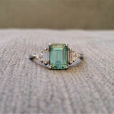 Emerald Cut Crystal Accent Ring