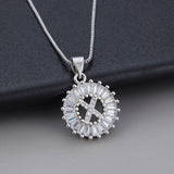 White Gold Initial Letter Zirconia Necklace