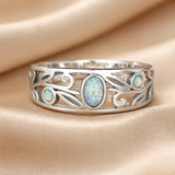 Vintage Opal Vine Silver Ring
