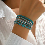Turquoise Beaded Boho Bracelet Set
