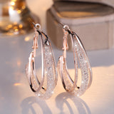 Luxury Zirconia Mesh White Gold Earrings