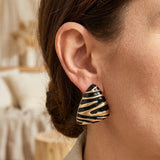 Triangular Zebra Stud Earrings