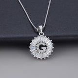 White Gold Initial Letter Zirconia Necklace