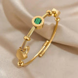 Gold Emerald Charm Bracelet