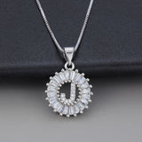 White Gold Initial Letter Zirconia Necklace