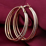 Gold Retro Hoop Earrings
