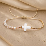 Graceful White Cross Bracelet