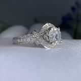 White Gold Moissanite Split Shank Ring