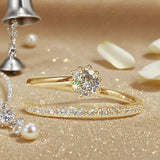 White Gold Inlaid Zirconia Glow Ring