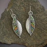 Bohemian Mozaic Leaf Earrings