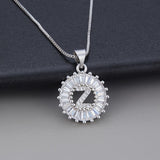 White Gold Initial Letter Zirconia Necklace