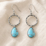 Vintage Turquoise Stone Silver Earrings