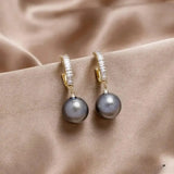 Elegant Pearl and Zirconia Earrings