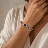 Amethyst Charm Gold Bracelet