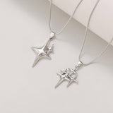 White Gold North Star Necklace