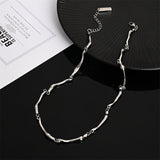 White Gold Wave Twist Necklace