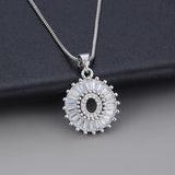 White Gold Initial Letter Zirconia Necklace
