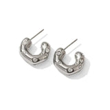 Shimmering Gold Zircon Circle Hoop Earrings