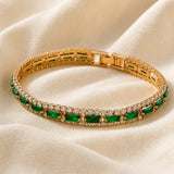 Emerald Green Statement Gold Bracelet