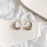 Oval Hoop Gold and Silver Earrings
