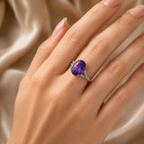 Iconic Amethyst Zirconia Silver Ring