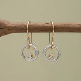 Vintage Gold and Silver Earrings with Cubic Zirconia