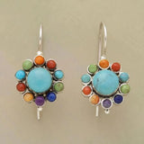 Iris Vintage Turquoise Hoop Earrings