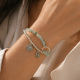 Moss Jade Double Layer Boho Bracelet