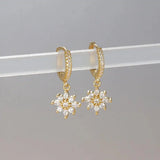 Classic Crystal Snowflake Drop Earrings