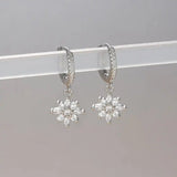 Classic Crystal Snowflake Drop Earrings