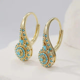 Elegant Mandala Turquoise Earrings