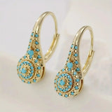 Elegant Mandala Turquoise Earrings
