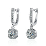 Classic White Gold Stone Earrings