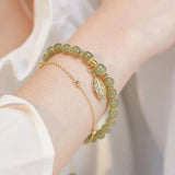 Exquisite Gold Green Jade Bracelet