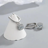 Classic White Gold Stone Earrings