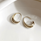 Oval Hoop Gold and Silver Earrings