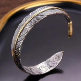 Vintage Feather Cuff Adjustable Bracelet