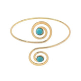 Bohemian Silver Crescent Turquoise Arm Bracelet