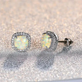 Timeless Round Fire Opal Stud Earrings