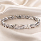 Elegant White Gold Heart Bracelet
