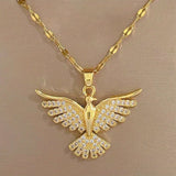 White Gold Phoenix Zirconia Necklace