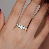 Five Stone Opal Gold Ring